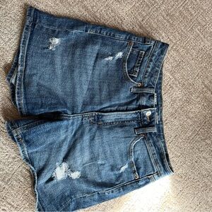 Old Navy Women's Distressed Denim Shorts - Dark Blue